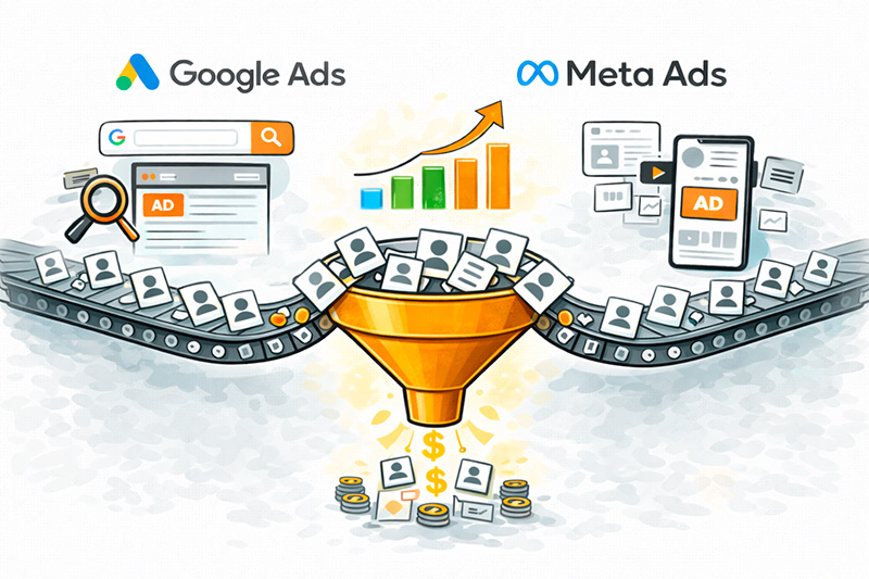 Leads qualificados Google Ads e Meta Ads